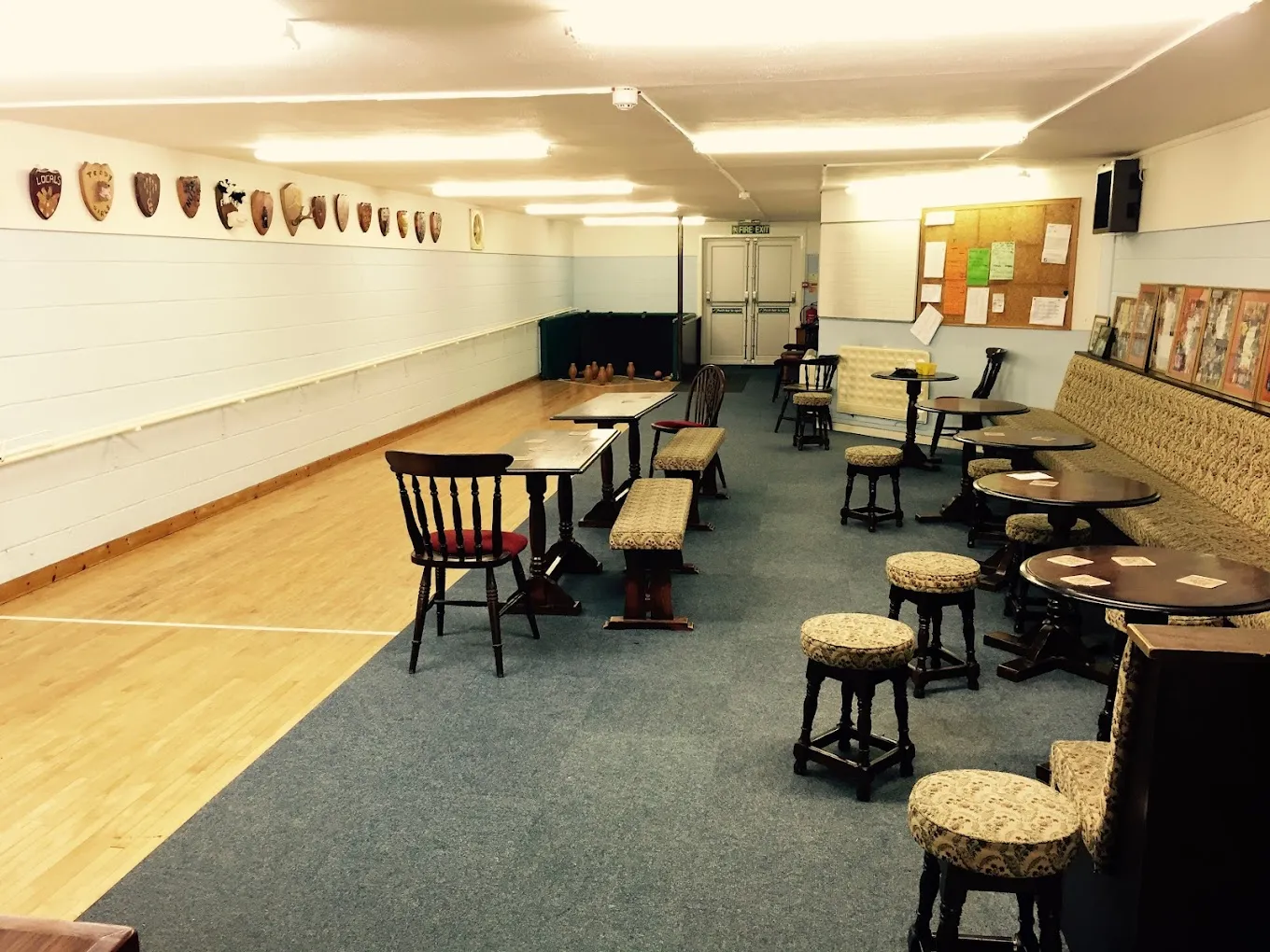 Skittle Alley — traditional Devon alley with pub seating, tables and stools either side